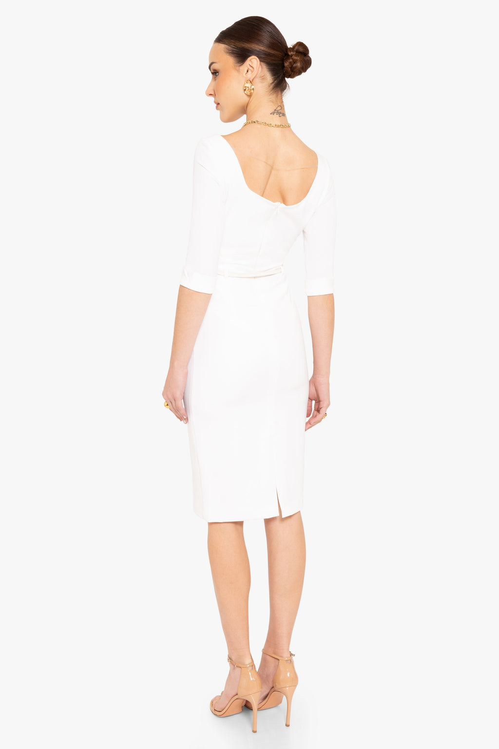 Classic 3/4 Sleeve Jackie O Sheath Dress