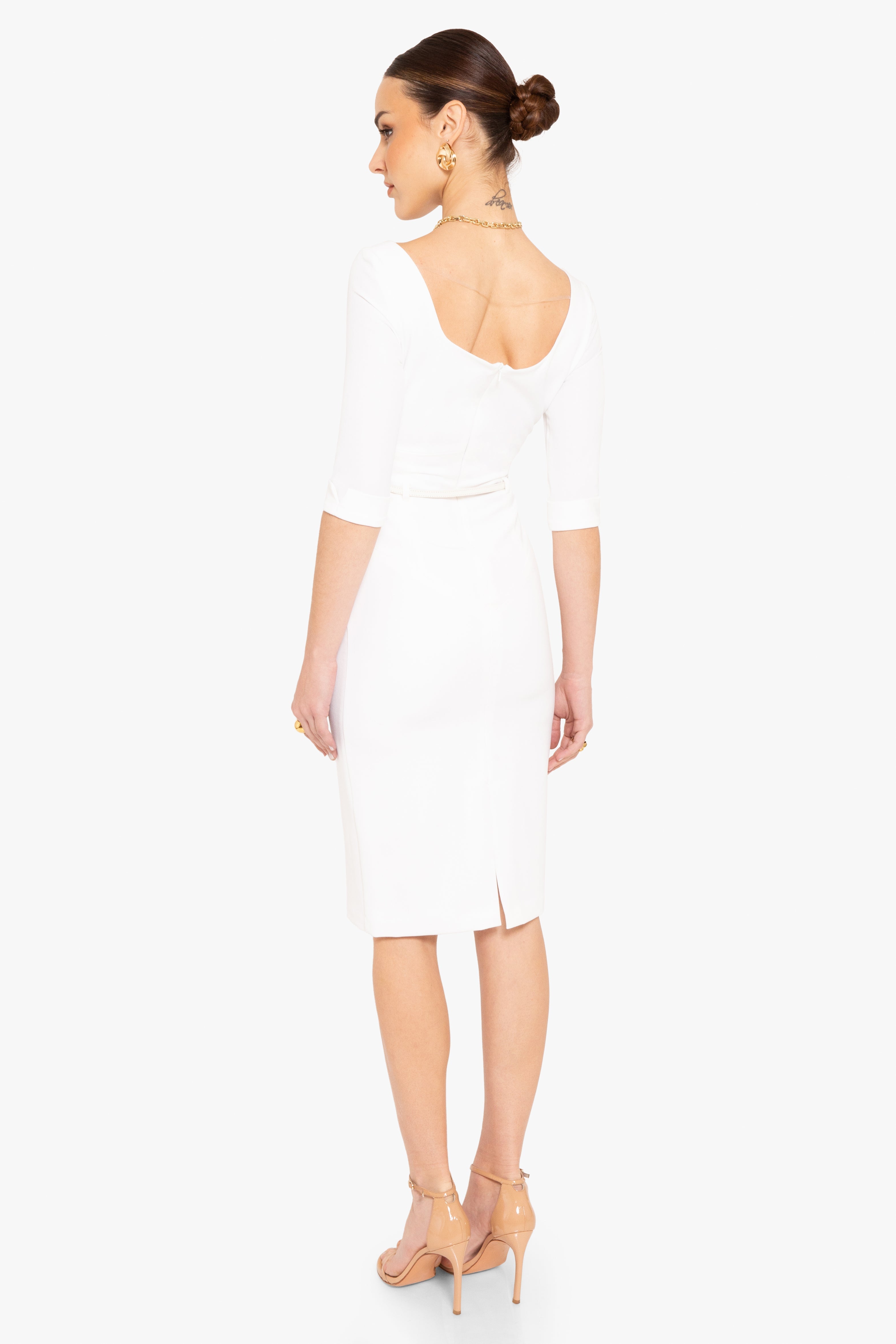 Classic 3/4 Sleeve Jackie O Sheath Dress