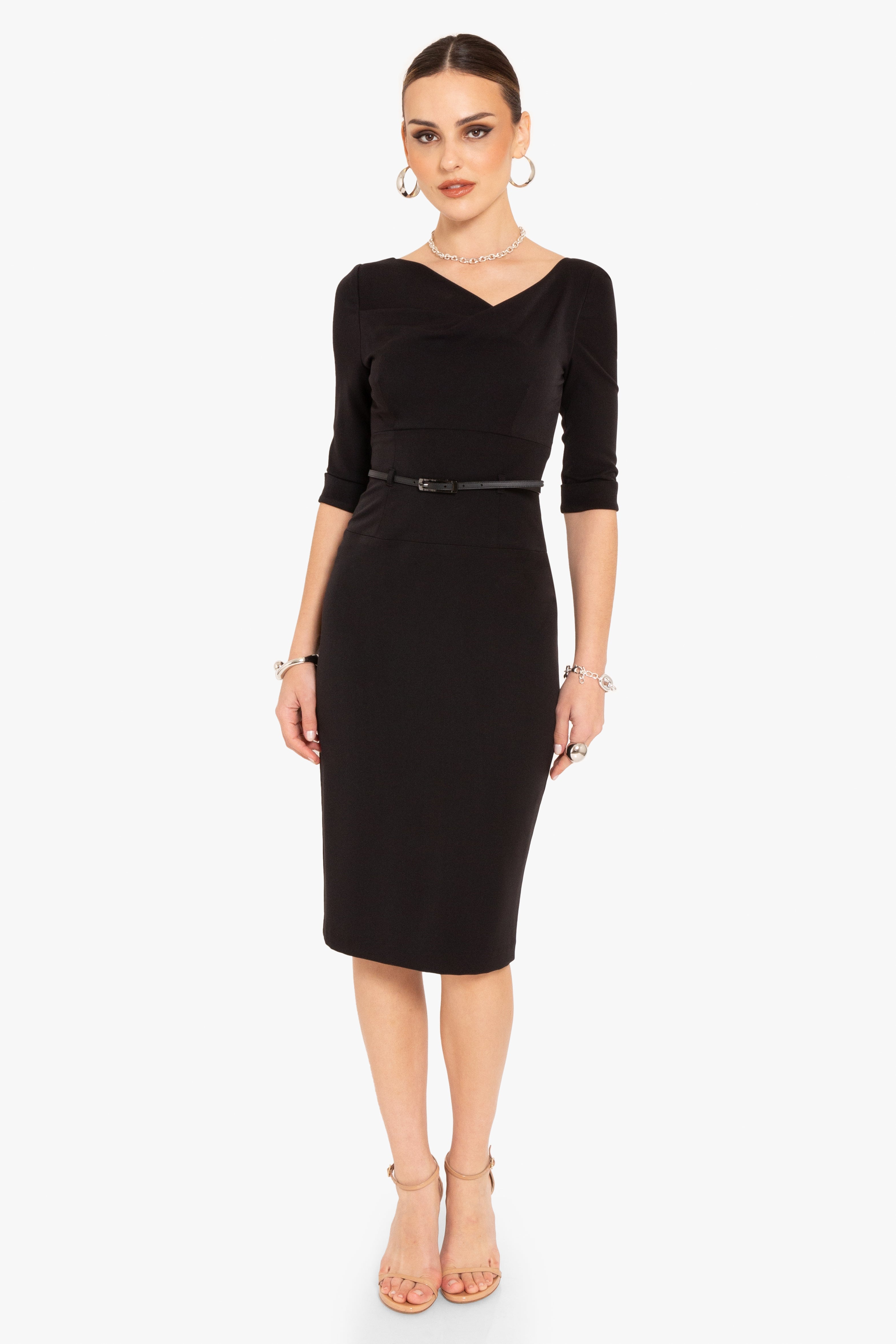 Classic 3/4 Sleeve Jackie O Sheath Dress