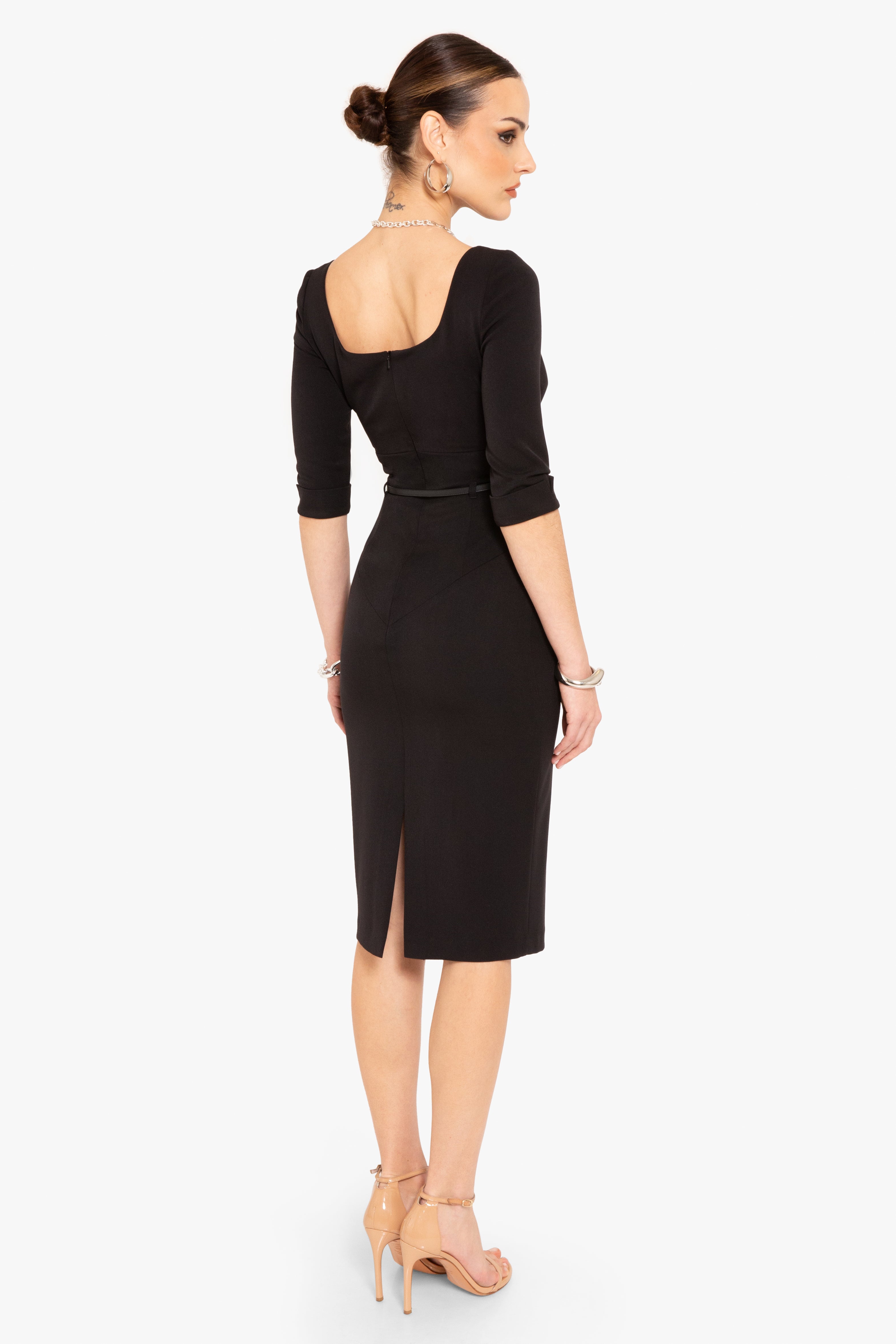 Classic 3/4 Sleeve Jackie O Sheath Dress