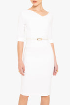 Classic 3/4 Sleeve Jackie O Sheath Dress