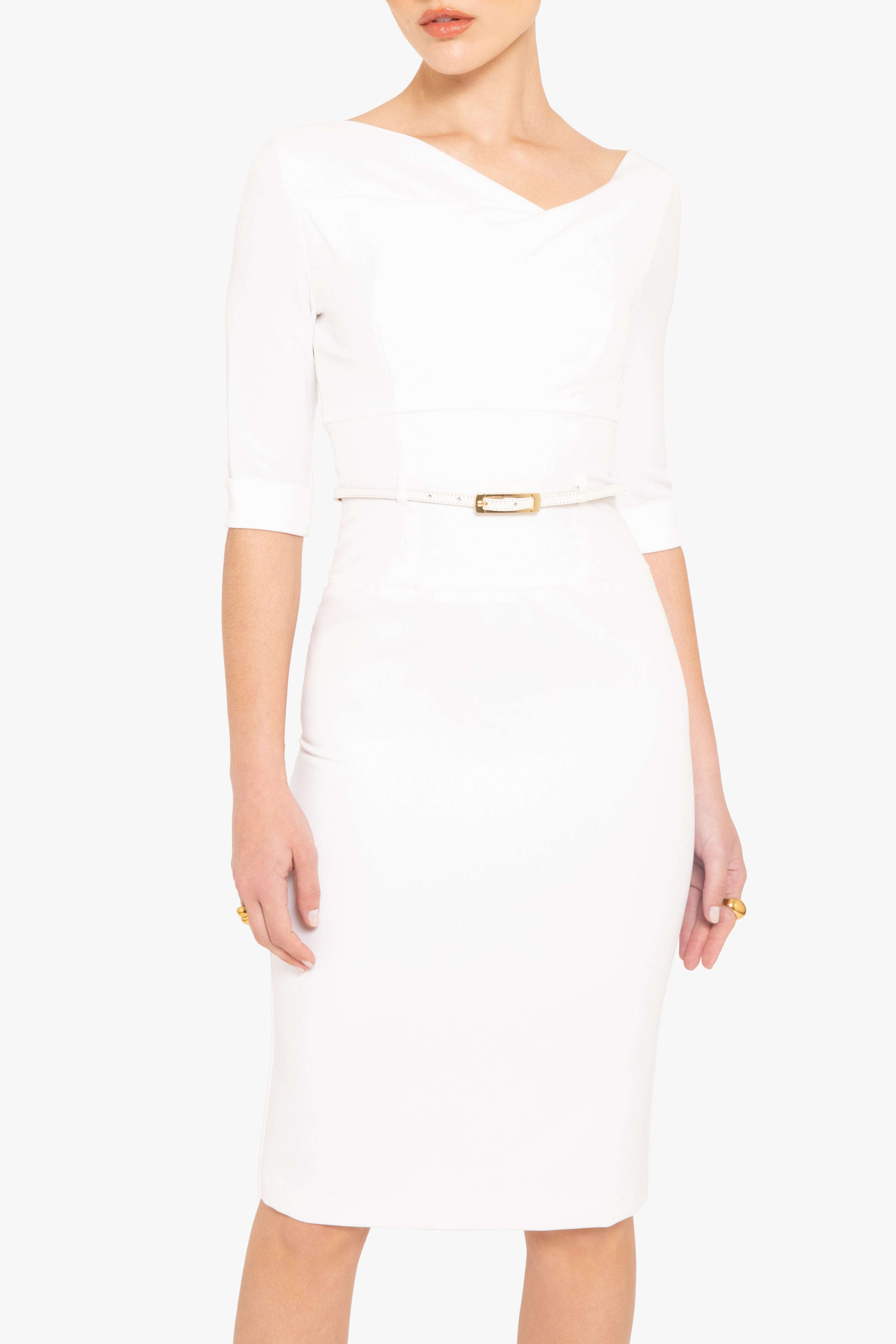 Classic 3/4 Sleeve Jackie O Sheath Dress