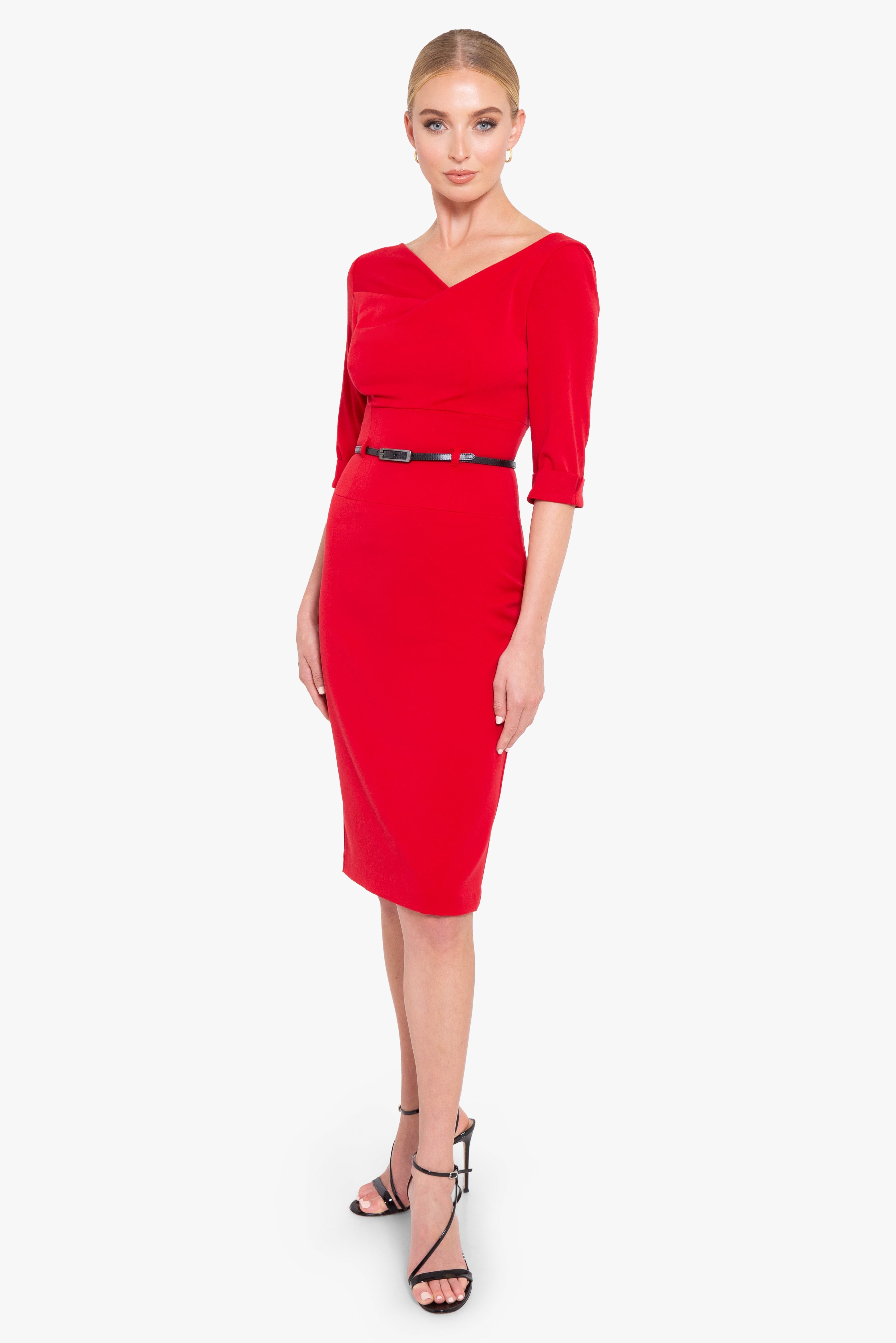 Classic 3/4 Sleeve Jackie O Sheath Dress