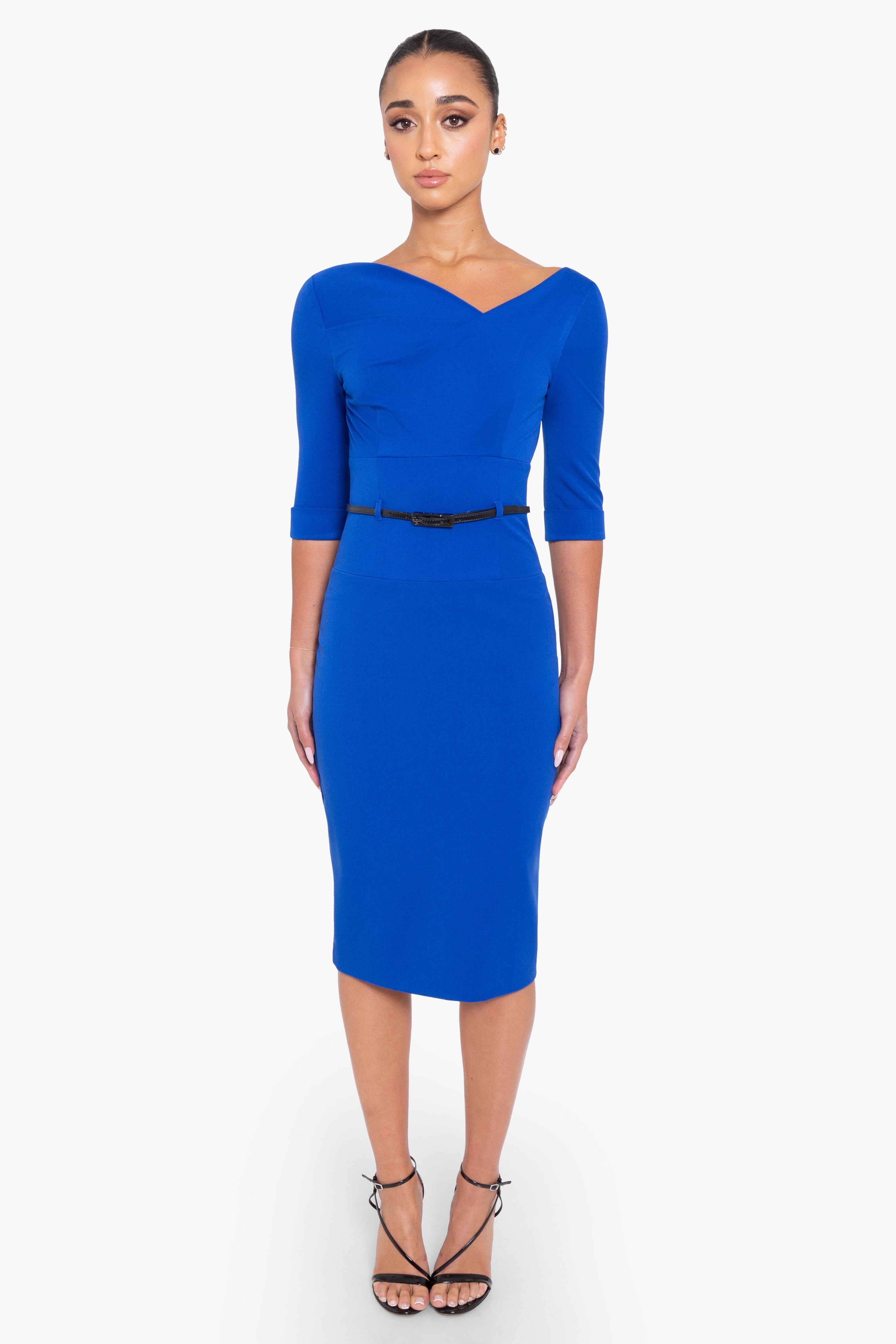 Classic 3/4 Sleeve Jackie O Sheath Dress