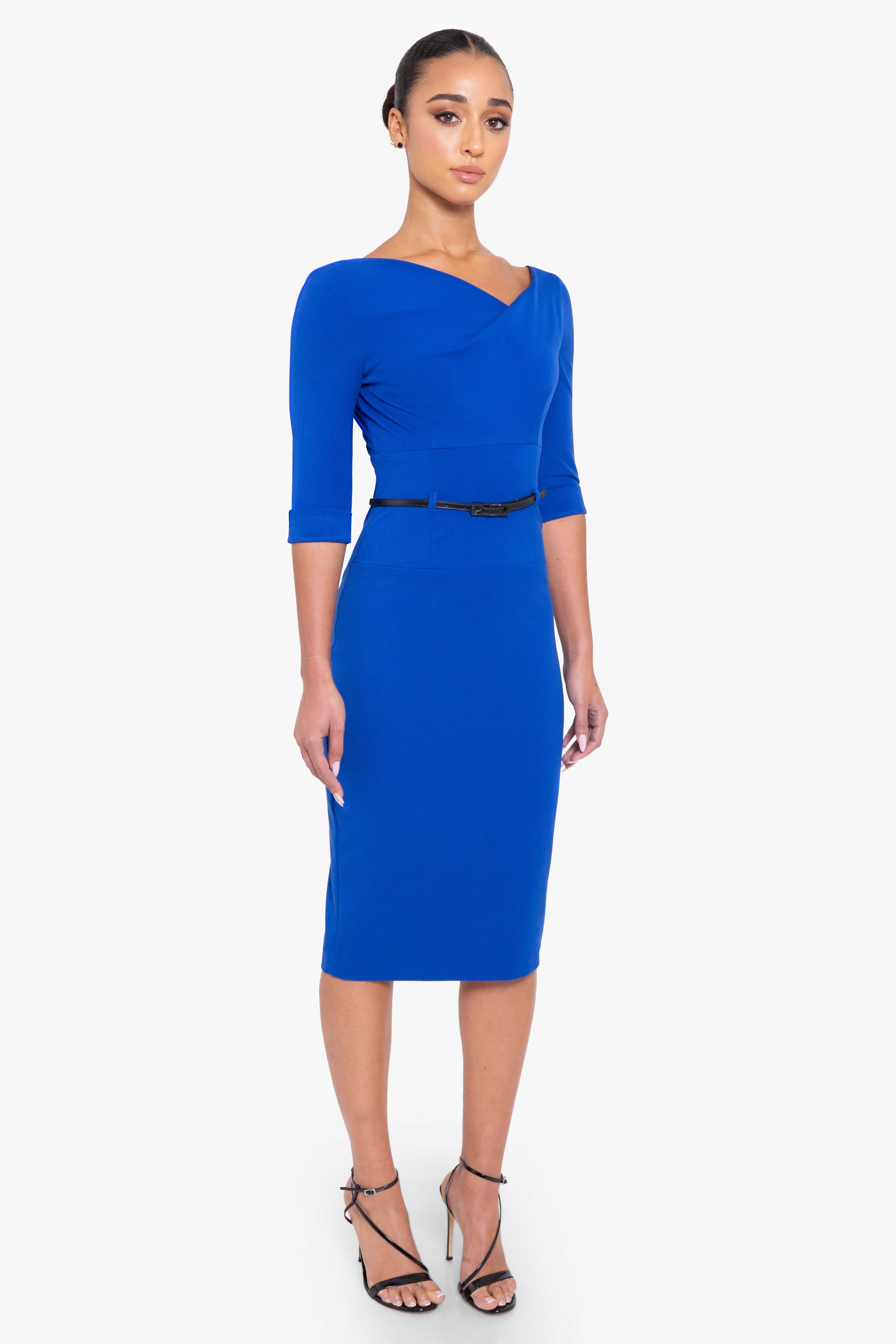 Classic 3/4 Sleeve Jackie O Sheath Dress