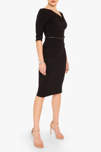 Classic 3/4 Sleeve Jackie O Sheath Dress