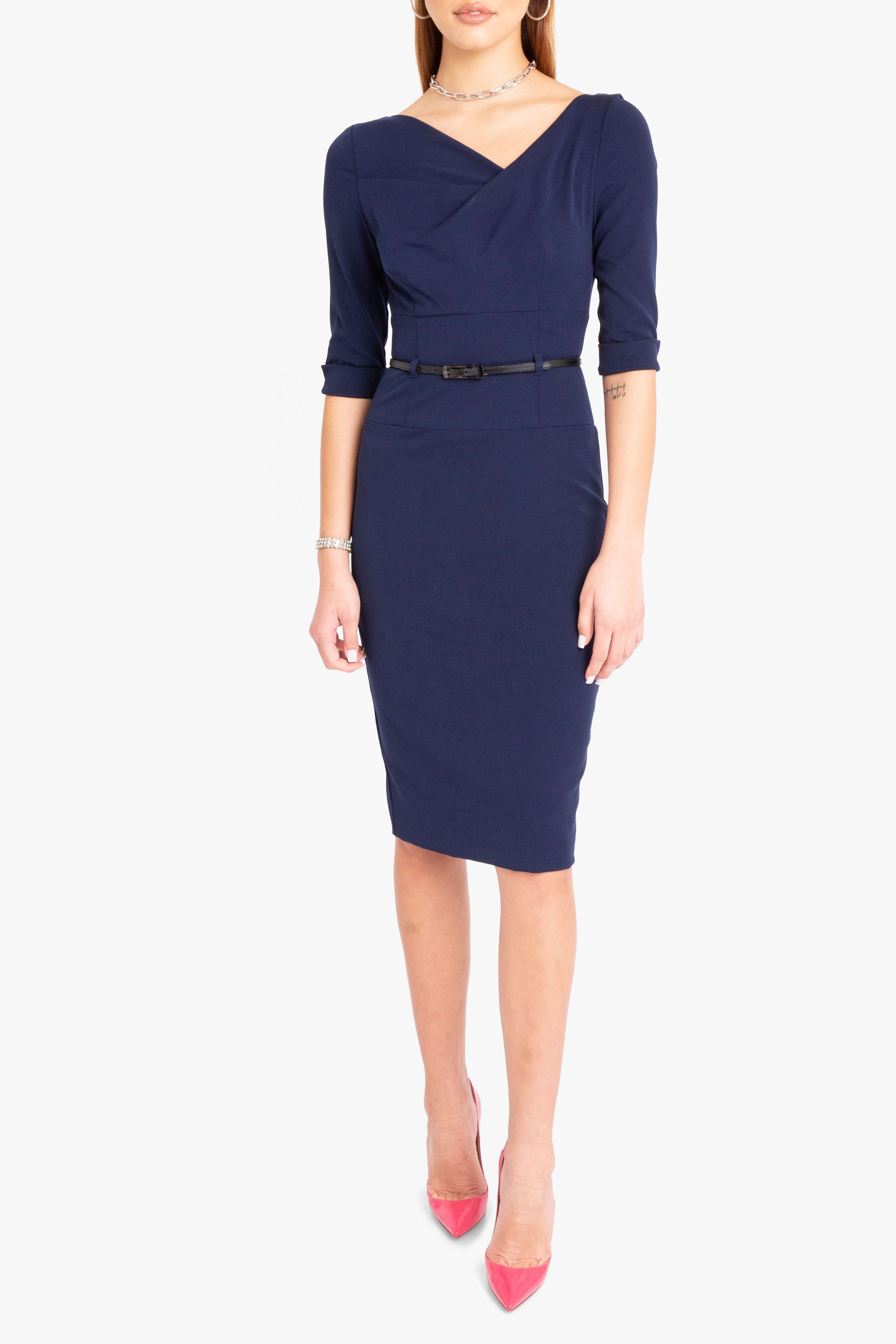Classic 3/4 Sleeve Jackie O Sheath Dress