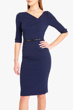 Classic 3/4 Sleeve Jackie O Sheath Dress