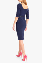 Classic 3/4 Sleeve Jackie O Sheath Dress