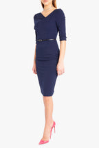 Classic 3/4 Sleeve Jackie O Sheath Dress