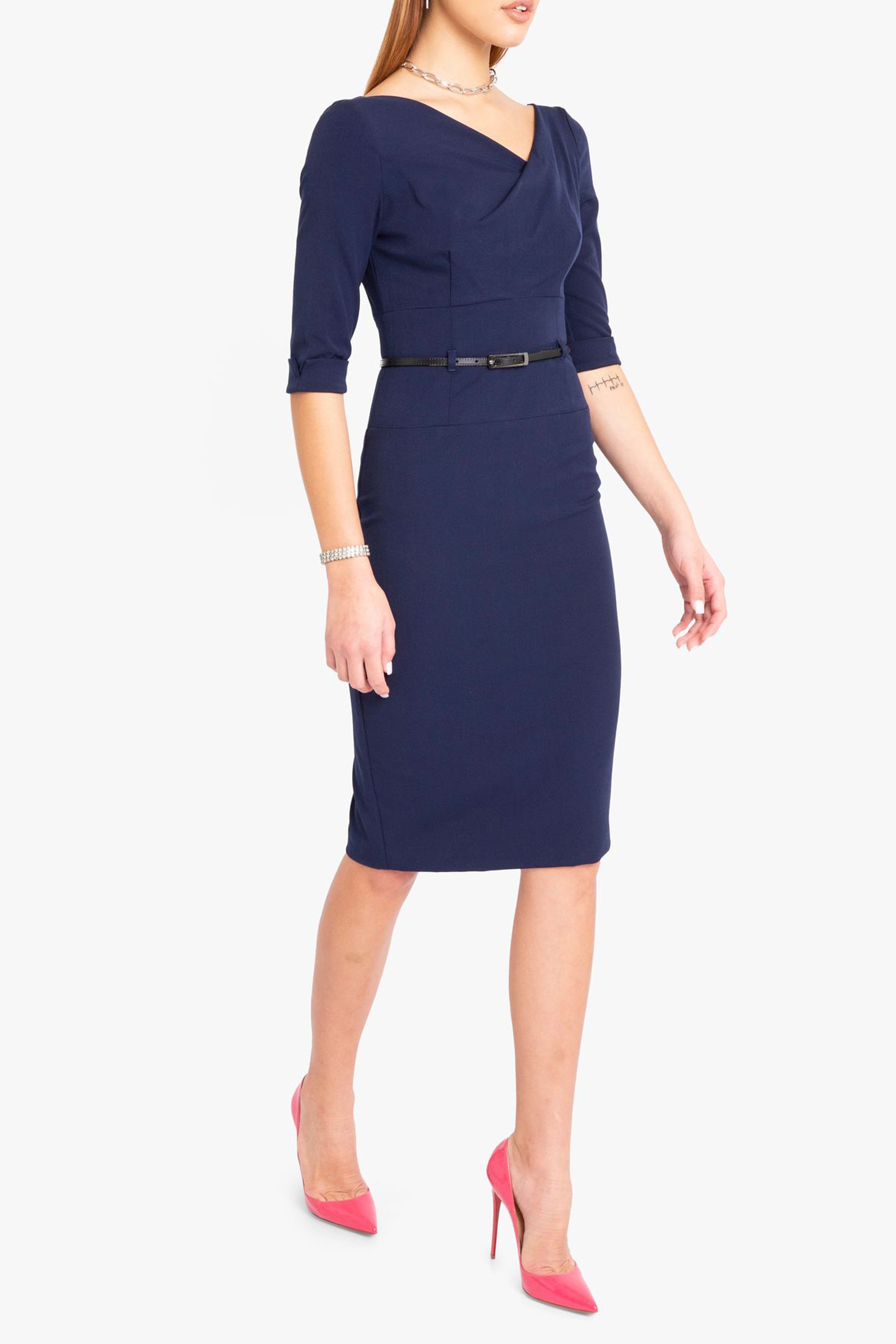 Classic 3/4 Sleeve Jackie O Sheath Dress