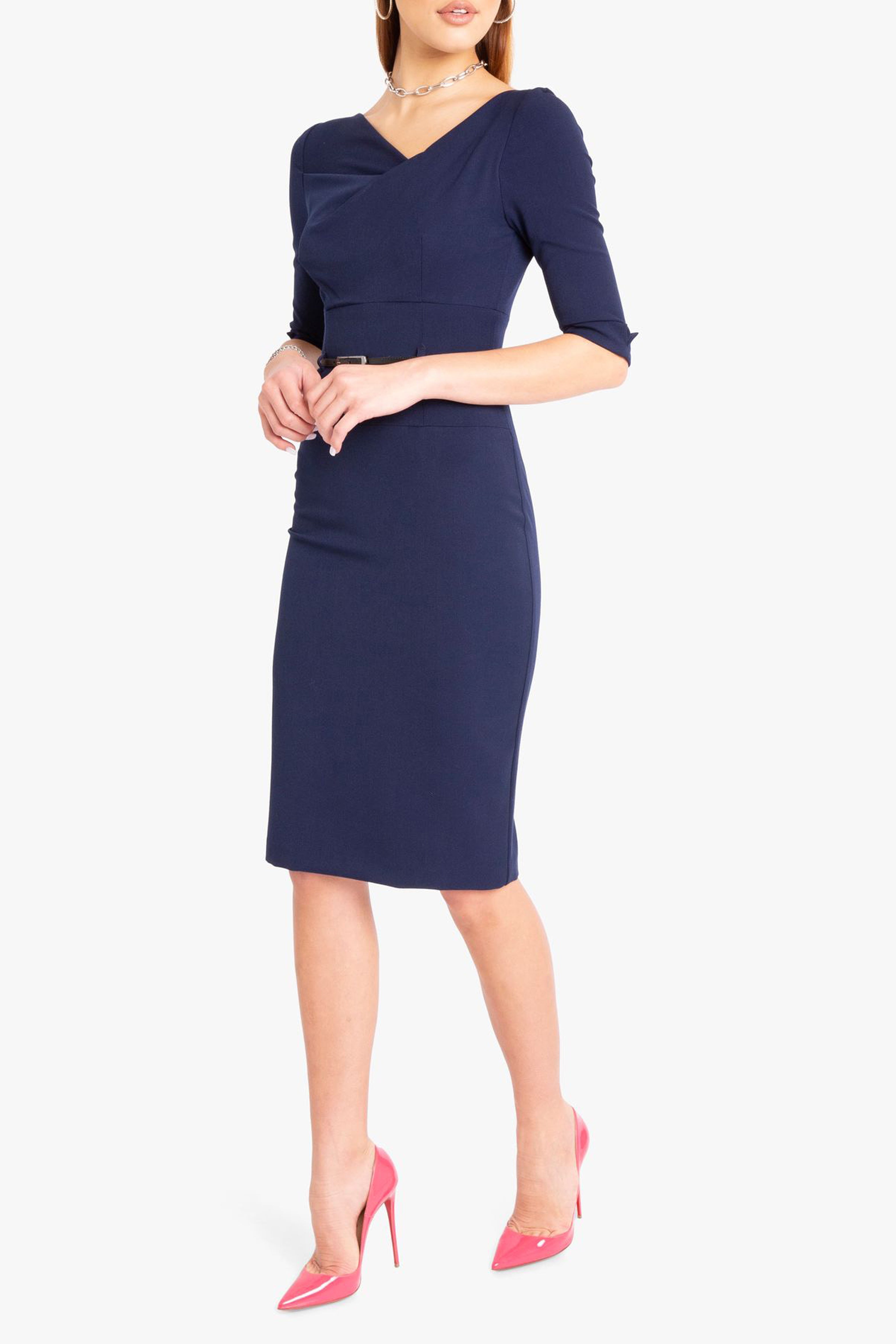 Classic 3/4 Sleeve Jackie O Sheath Dress
