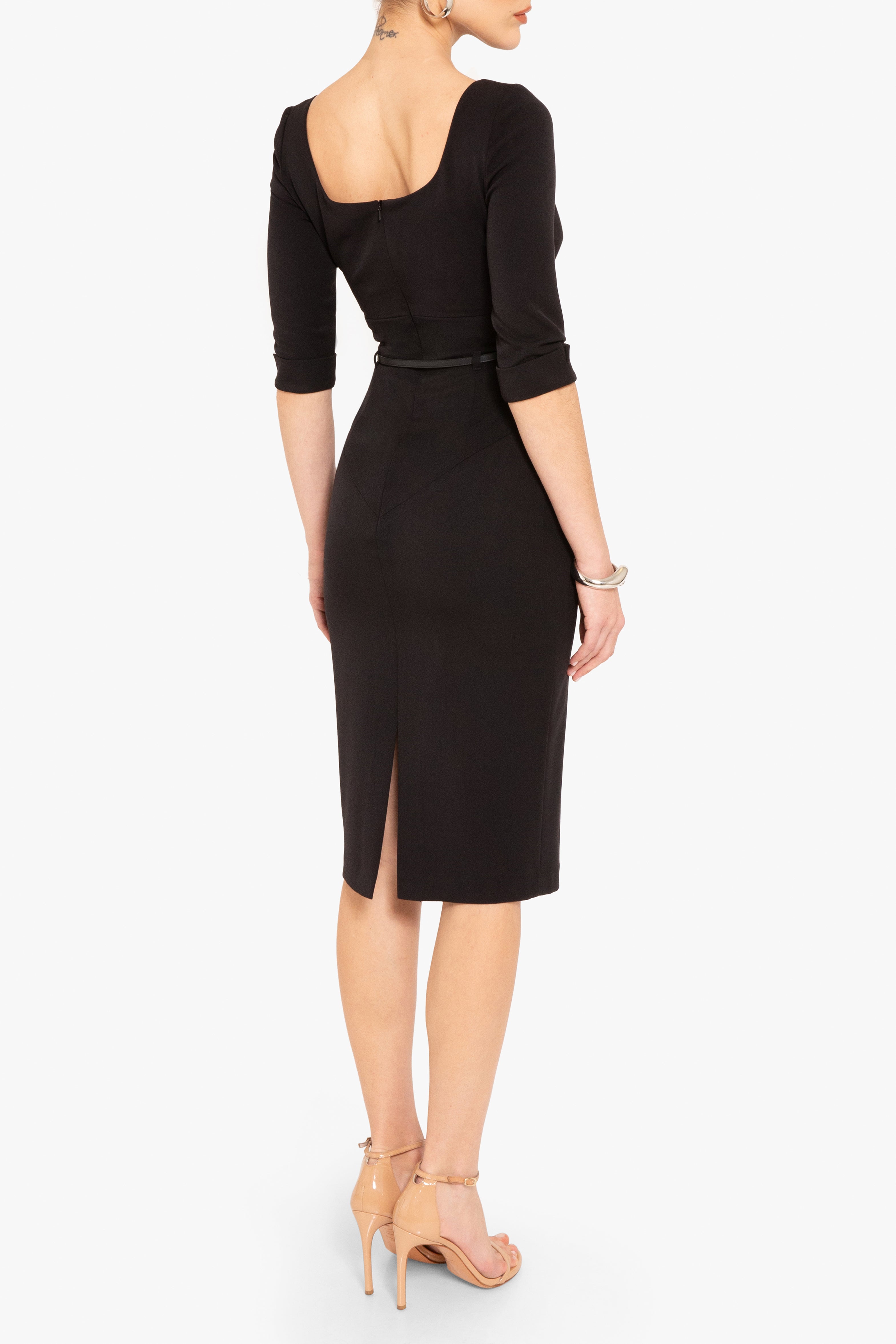 Classic 3/4 Sleeve Jackie O Sheath Dress