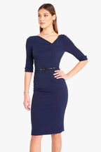 Classic 3/4 Sleeve Jackie O Sheath Dress