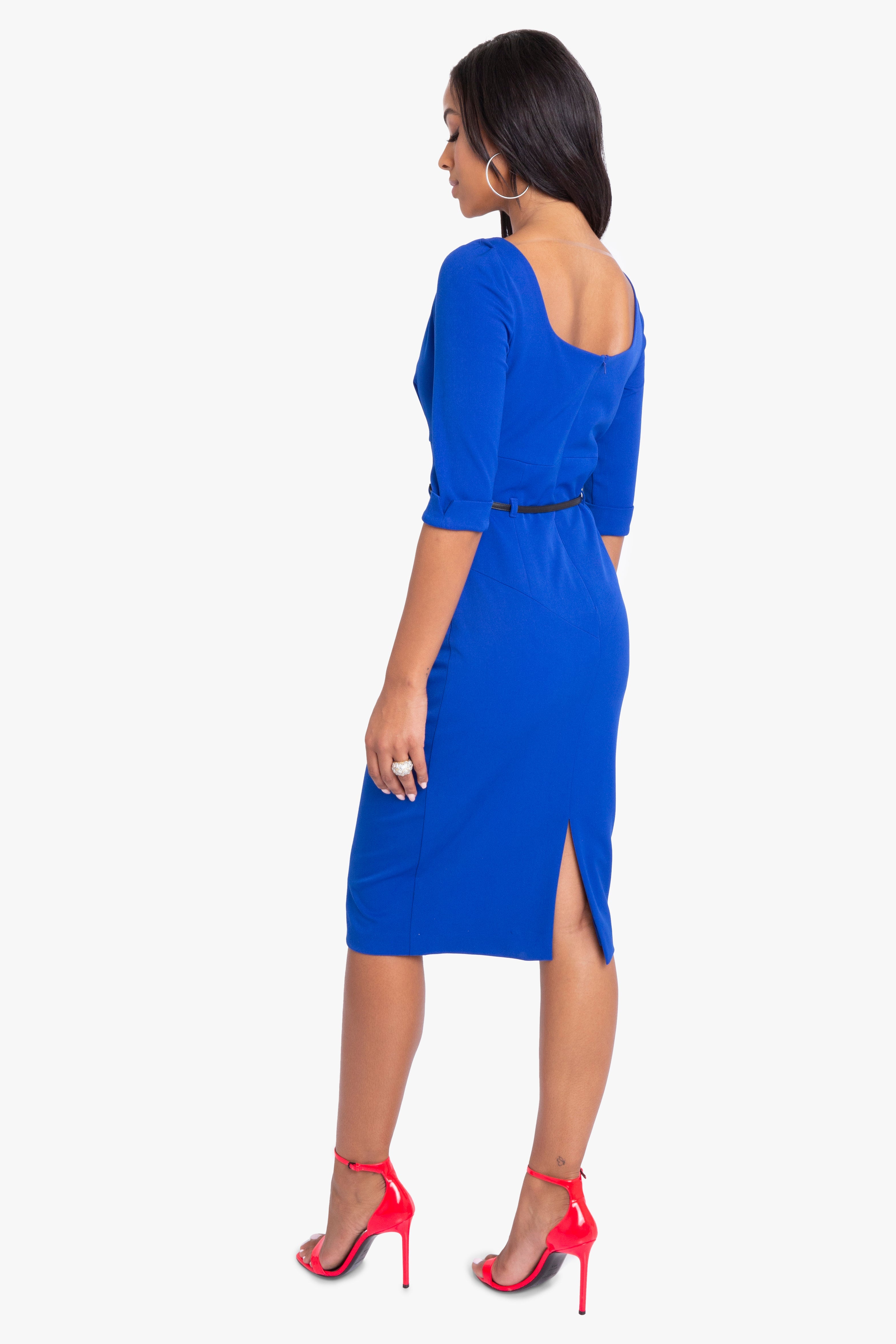 Classic 3/4 Sleeve Jackie O Sheath Dress