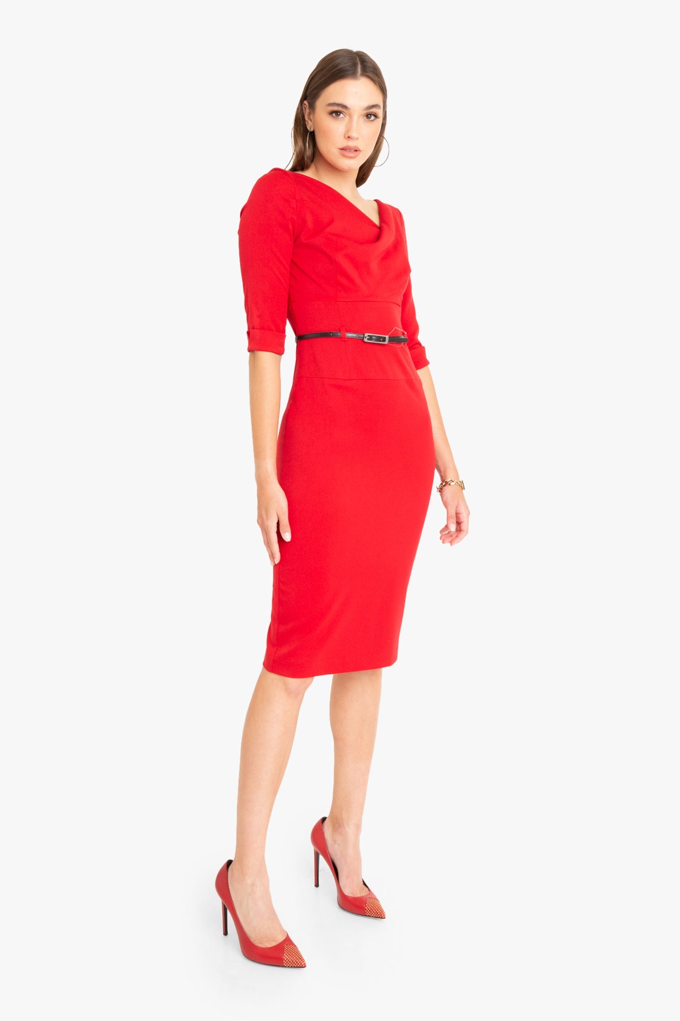 Classic 3/4 Sleeve Jackie O Sheath Dress