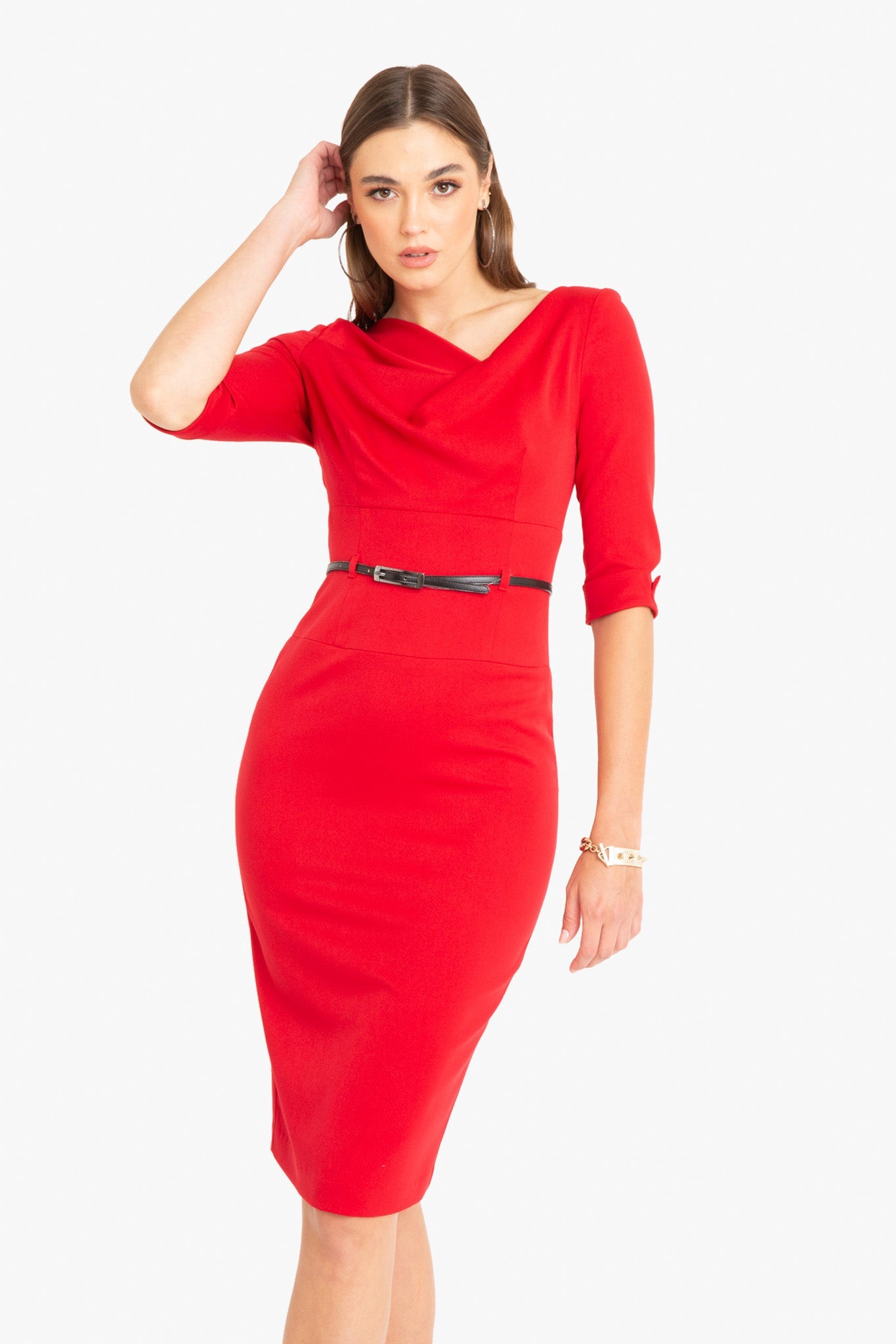 Classic 3/4 Sleeve Jackie O Sheath Dress