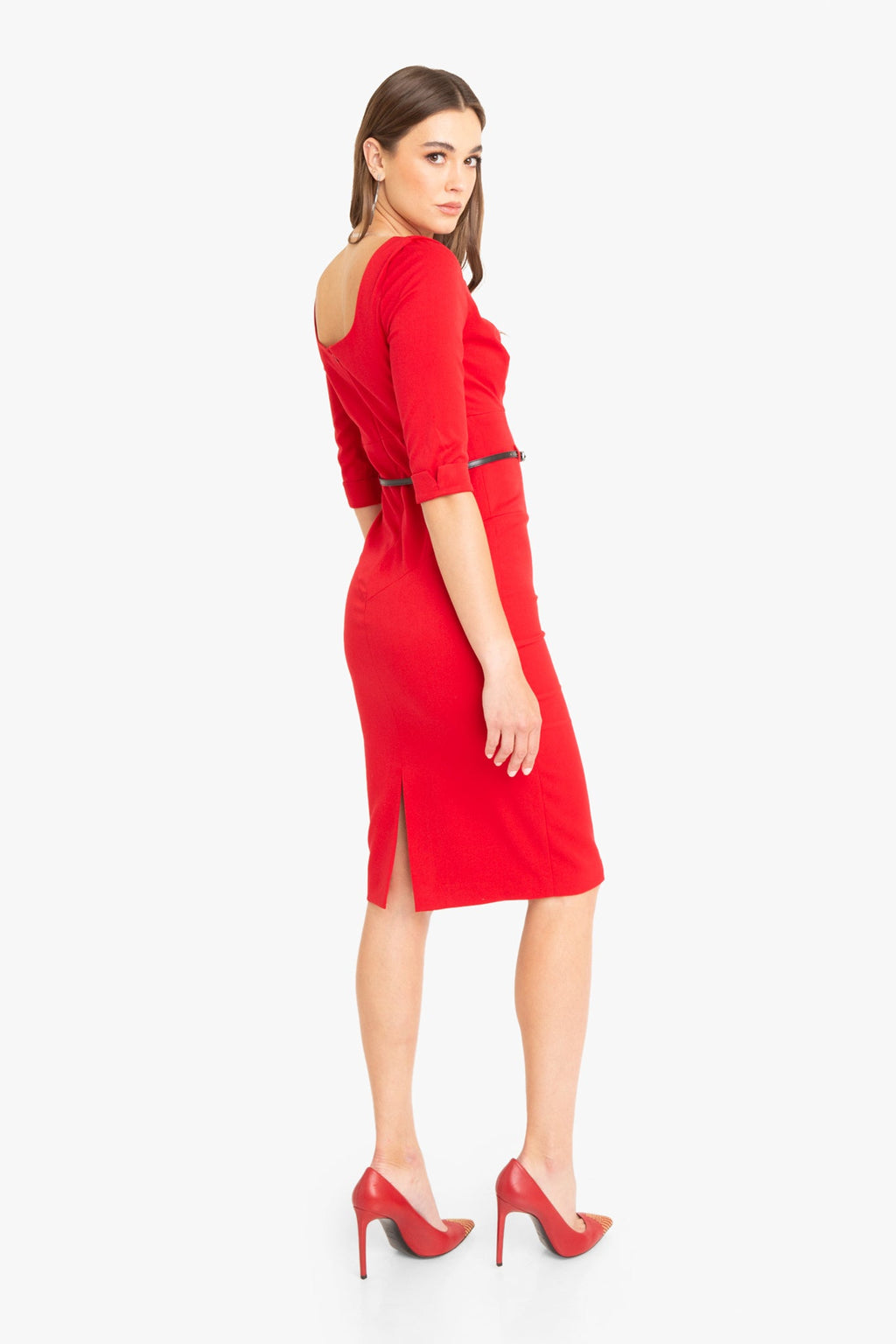 Classic 3/4 Sleeve Jackie O Sheath Dress