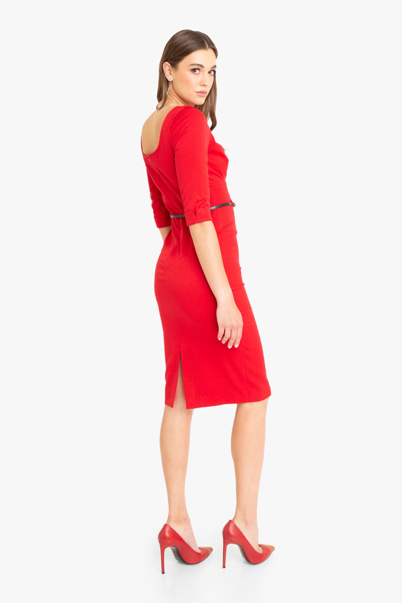 Classic 3/4 Sleeve Jackie O Sheath Dress