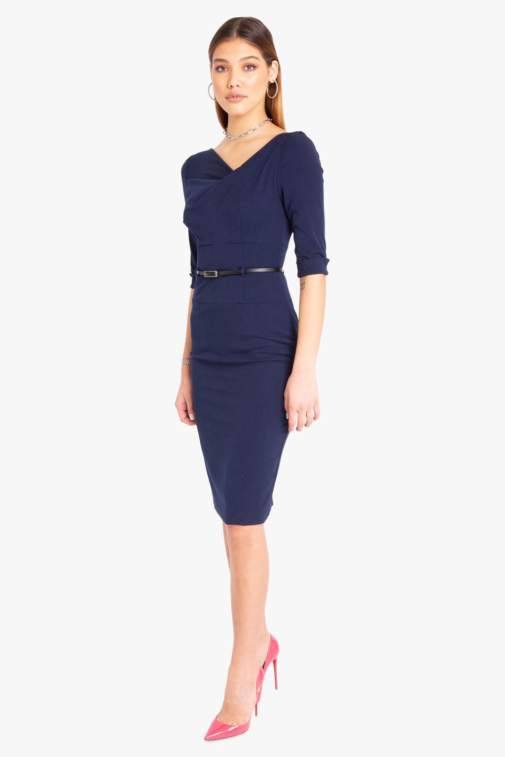 Classic 3/4 Sleeve Jackie O Sheath Dress