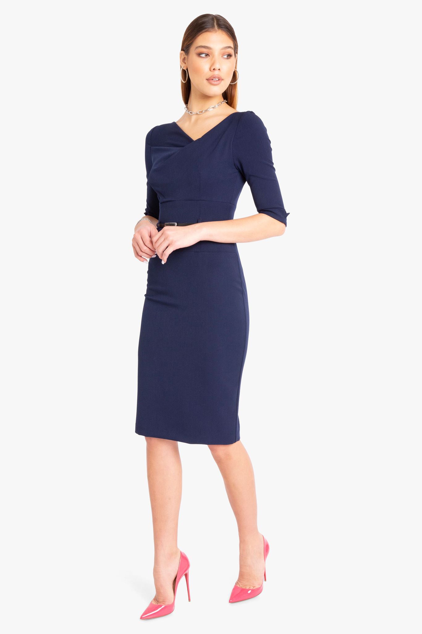 Classic 3/4 Sleeve Jackie O Sheath Dress
